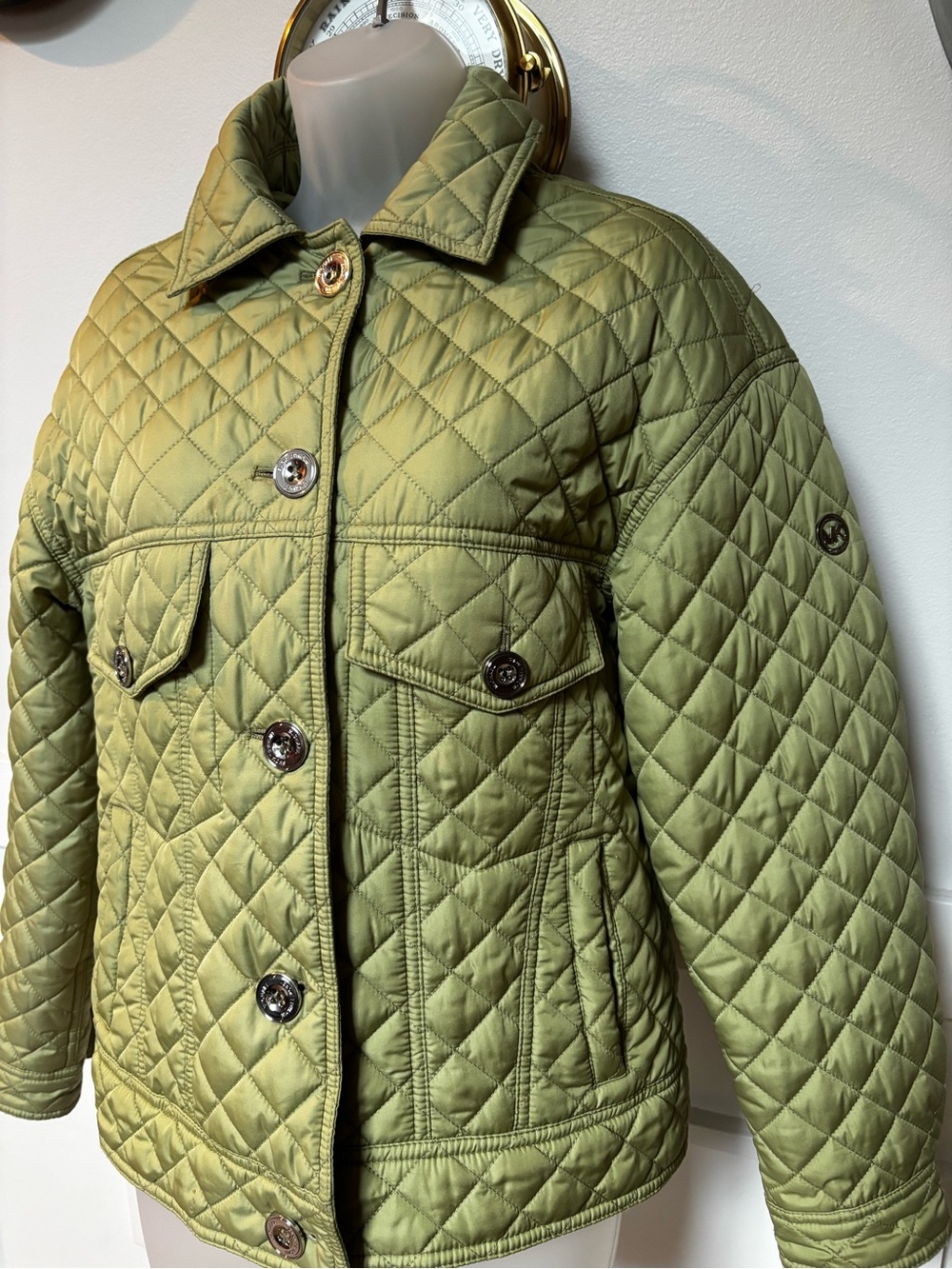 Michael Kors Quilted Light Olive Green Utility Jacket size medium